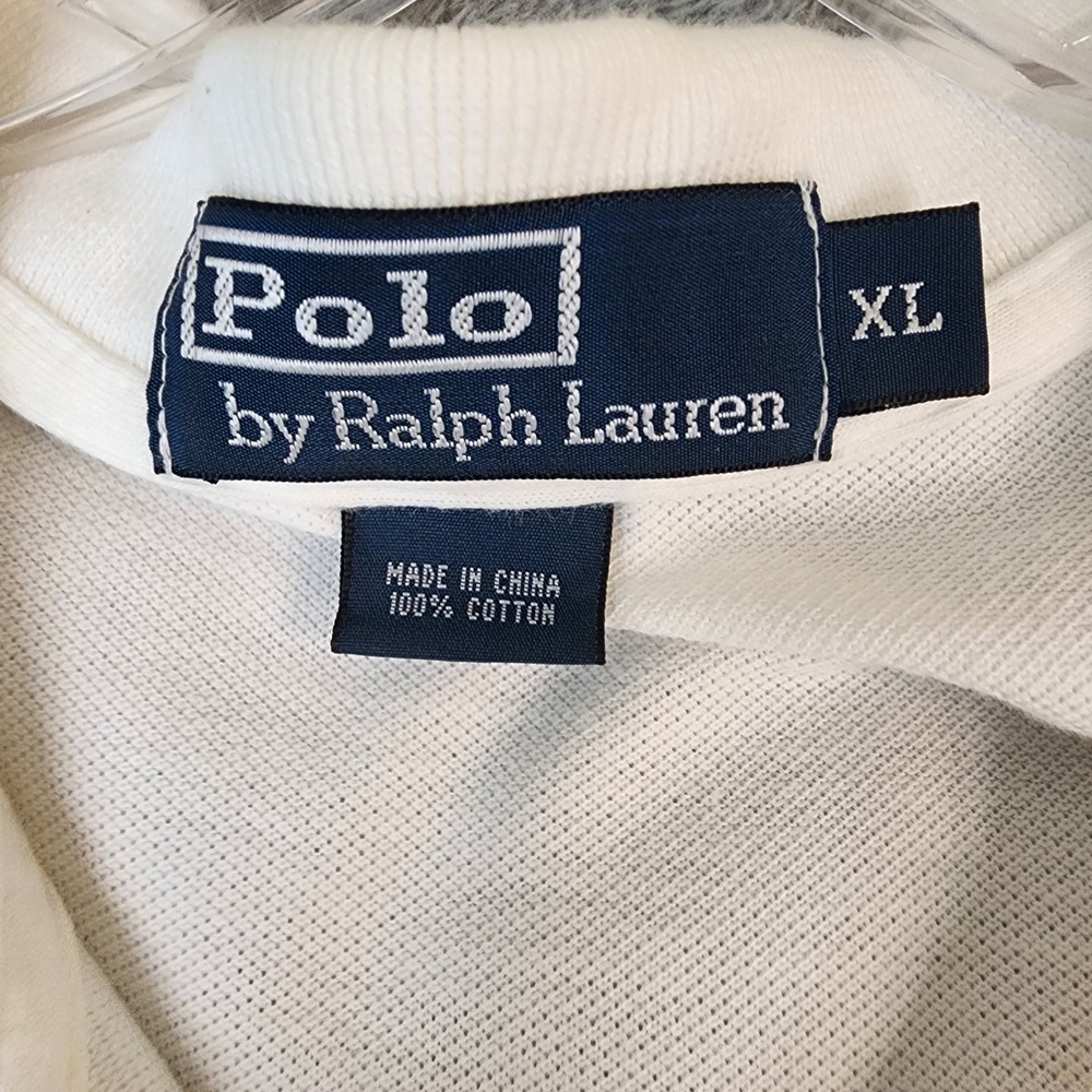 Polo Ralph Lauren Royal Yacht Club Shirt Mens XL White Pique Pocket Vintage Polo - Picture 3 of 11